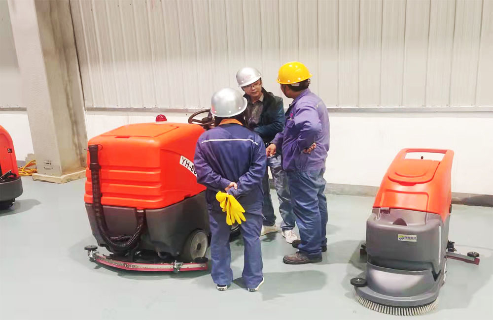 上海勝敏洗地機河南廠區(qū)現場培訓